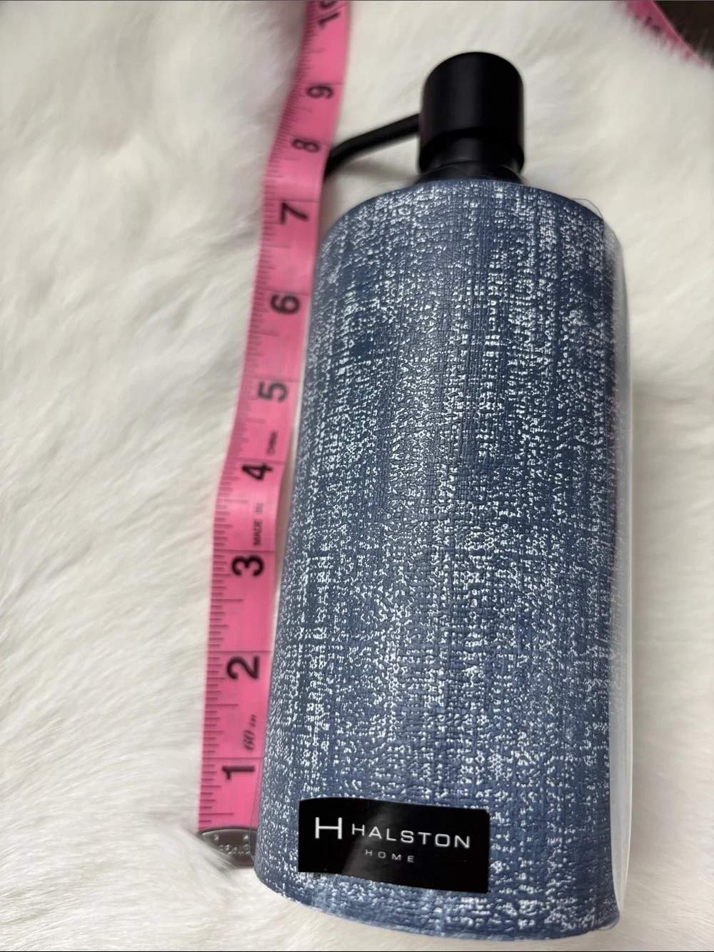 Halston Home Soap Dispenser,resin,plastic pump, cylindrical shape,bath,kitchen